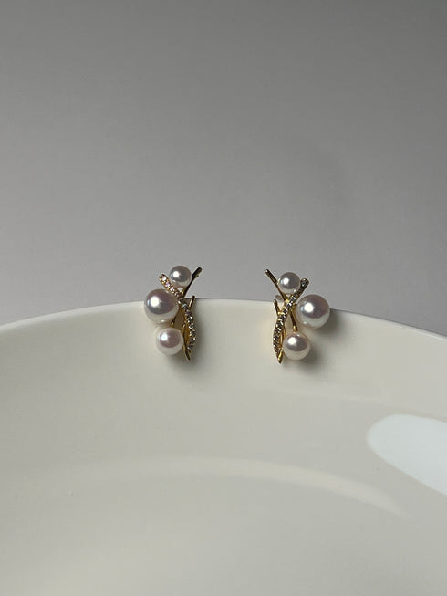 Freshwater Pearl Tree Branch Earrings - 18K Gold Vermeil